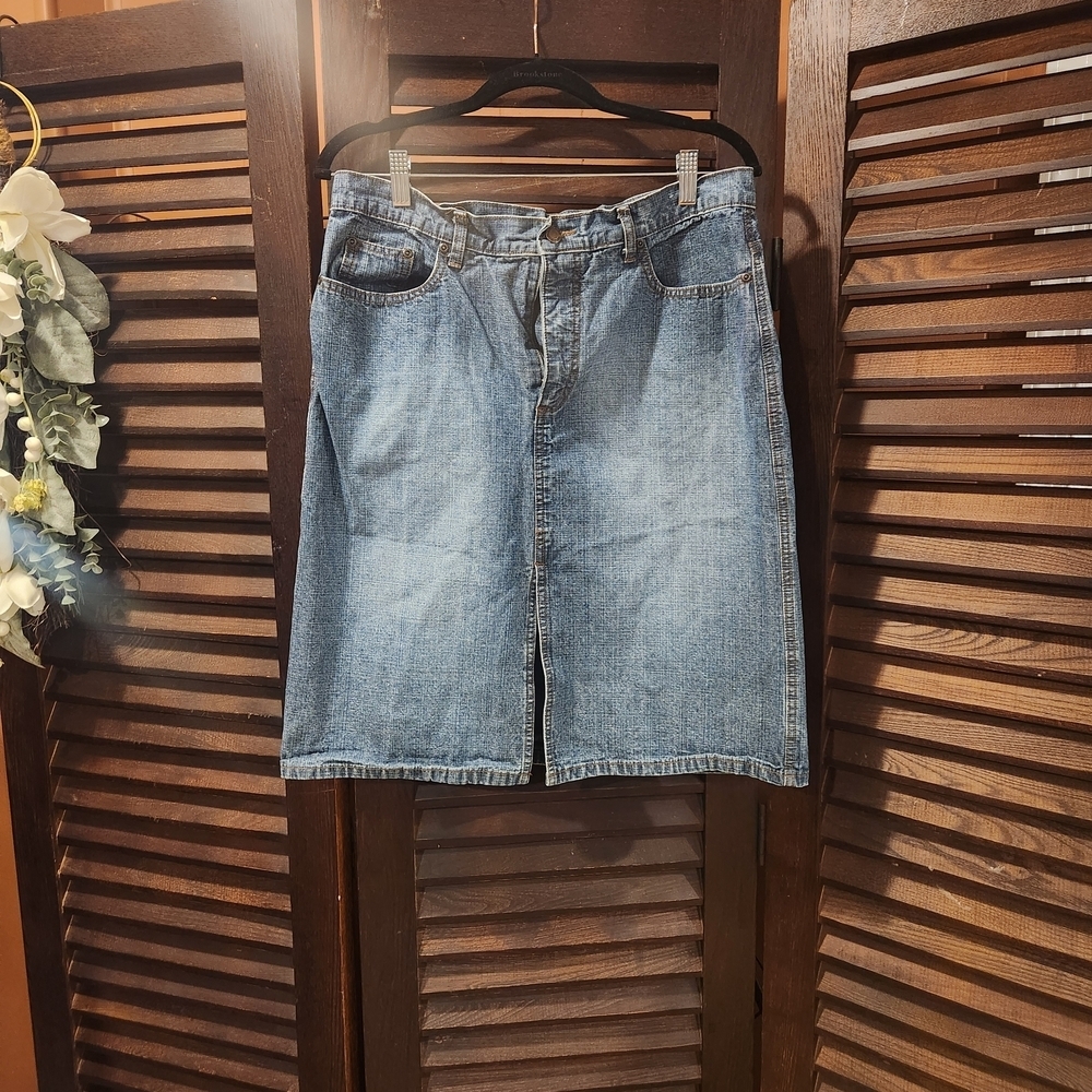 Faded Glory Blue Denim Pencil Skirt